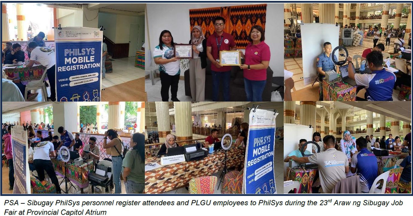 PSA – Sibugay PhilSys personnel register attendees and PLGU employees to PhilSys during the 23rd Araw ng Sibugay Job Fair at Provincial Capitol Atrium