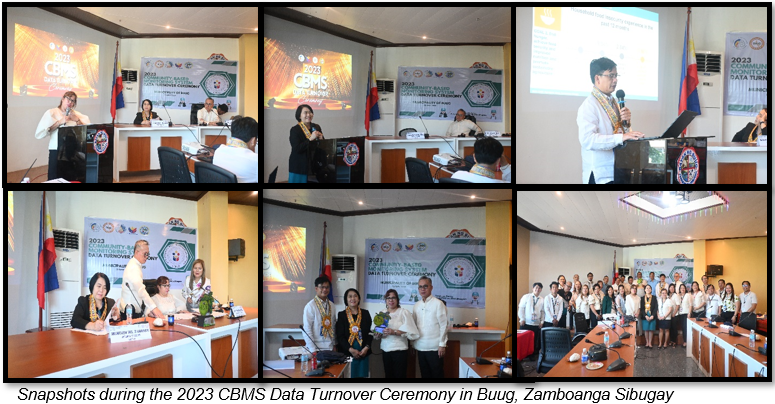 Snapshots during the 2023 CBMS Data Turnover Ceremony in Buug, Zamboanga Sibugay