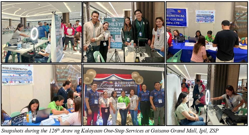 Snapshots during the 126th Araw ng Kalayaan One-Stop Shop Services at Gaisano Grand Mall, Ipil, ZSP