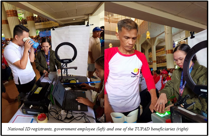 National ID registrants, government employee (left) and one of the TUPAD beneficiaries (right)