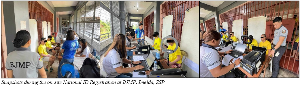 Snapshots during the on-site National ID Registration at BJMP, Imelda, ZSP