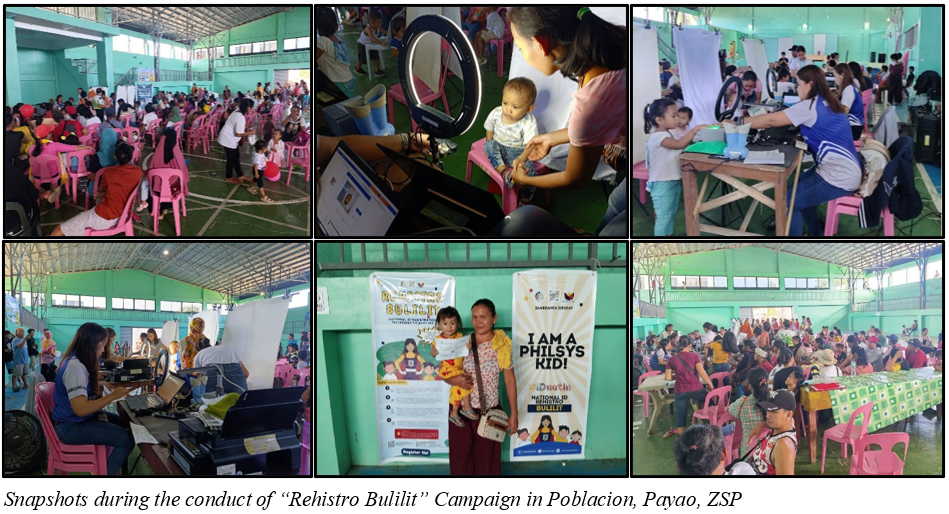 Snapshots during the conduct of “Rehistro Bulilit” Campaign in Poblacion, Payao, ZSP