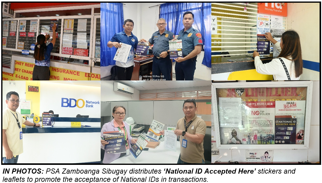 IN PHOTOS: PSA Zamboanga Sibugay distributes ‘National ID Accepted Here’ stickers and leaflets to promote the acceptance of National IDs in transactions.