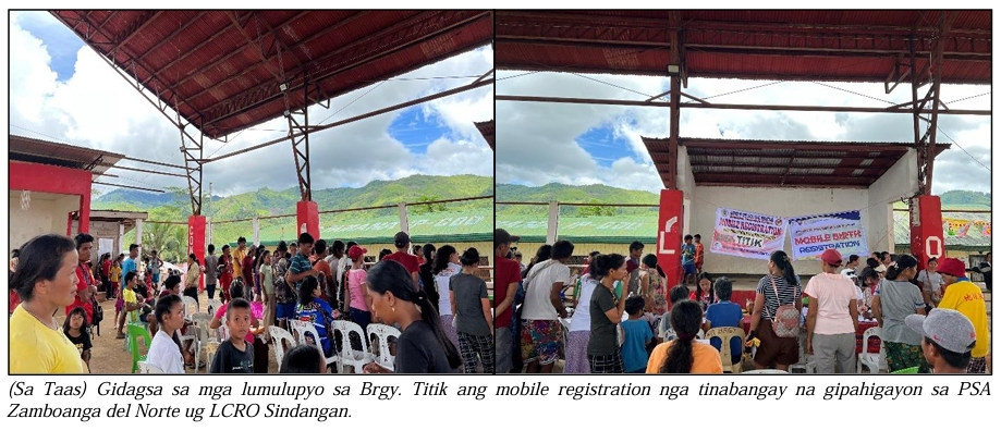 PSA Zamboanga del Norte ug LCRO Sindangan Malampusong Nagpahigayon og BRAP Mobile Registration sa Barangay Titik