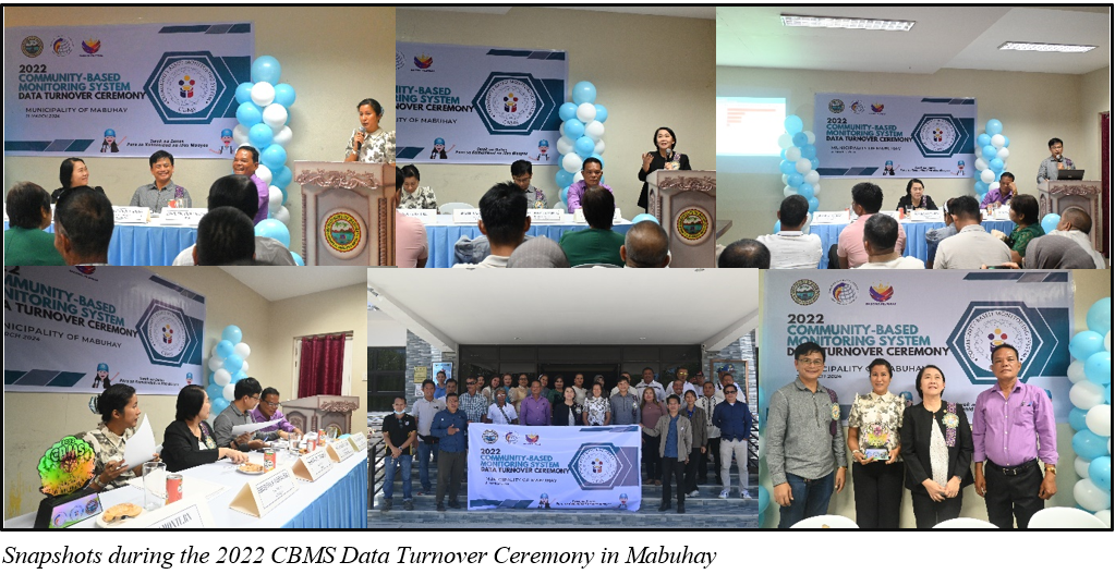 Snapshots during the 2022 CBMS Data Turnover Ceremony in Mabuhay