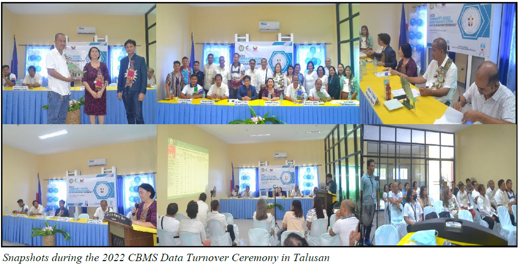 Snapshots during the 2022 CBMS Data Turnover Ceremony in Talusan