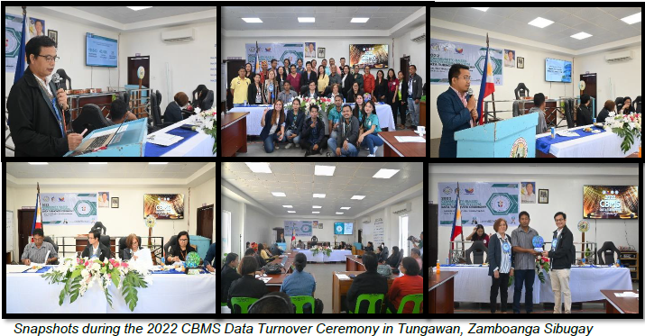 Snapshots during the 2022 CBMS Data Turnover Ceremony in Tungawan, Zamboanga Sibugay