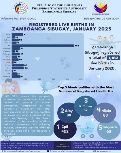 Registered Live Births in Zamboanga Sibugay, January 2025