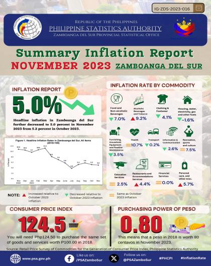 November 2023 Summary Inflation Report Zamboanga del Sur Infographics