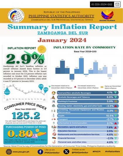 Infographics on January 2024 Summary Inflation Report Zamboanga del Sur