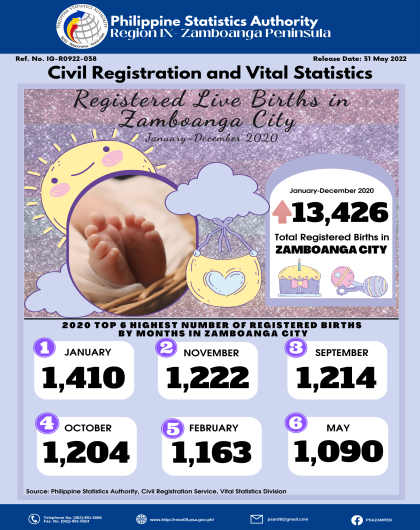 Registered Live Births in Zamboanga City January-December 2020