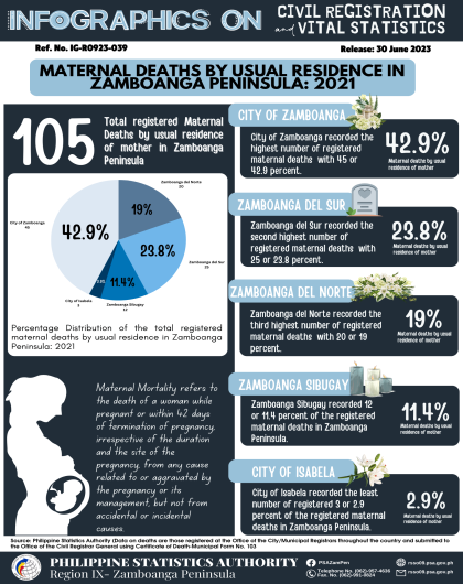 Maternal Deaths by Usual Residence of Mother in Zamboanga Peninsula: 2021